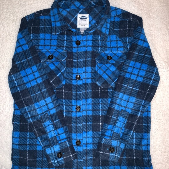 Chemise Old Navy Garçon – Manches Longues, Carreaux Bleus, Taille 5 (Husky)